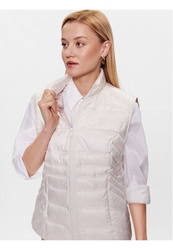 Guess Bezrękawnik Ginger W3RN53 WF5C2 Biały Slim Fit. Kolor: biały. Materiał: syntetyk. Długość rękawa: bez rękawów