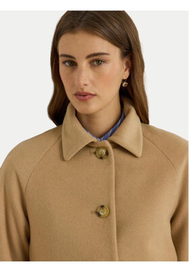 Lauren Ralph Lauren - LAUREN RALPH LAUREN Płaszcz wełniany 297P04140002 Beżowy Regular Fit. Kolor: beżowy. Materiał: syntetyk, wełna