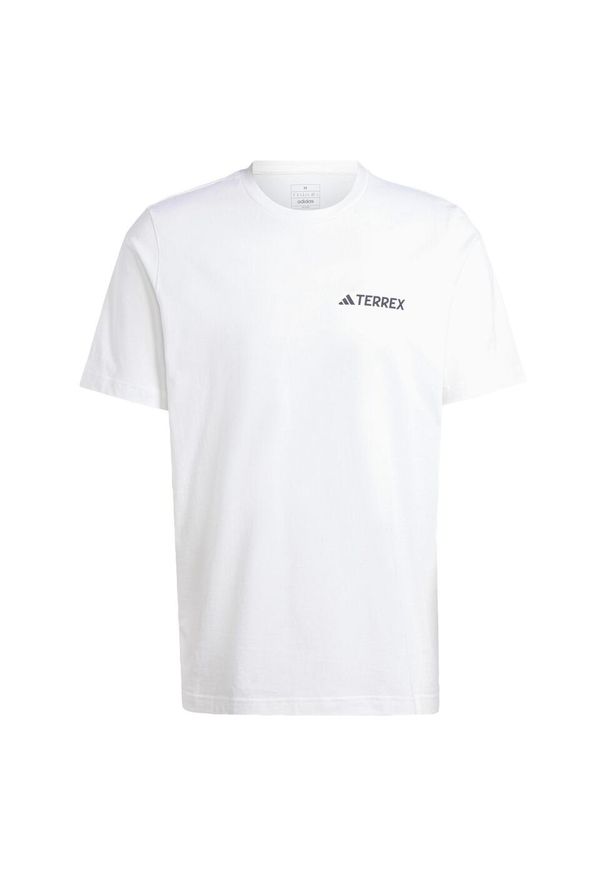 Adidas - Koszulka Terrex Graphic. Kolor: biały. Materiał: bawełna. Sport: outdoor, turystyka piesza