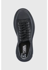 Karl Lagerfeld Tenisówki skórzane KL42920.00X kolor czarny. Nosek buta: okrągły. Zapięcie: sznurówki. Kolor: czarny. Materiał: skóra. Obcas: na platformie #5