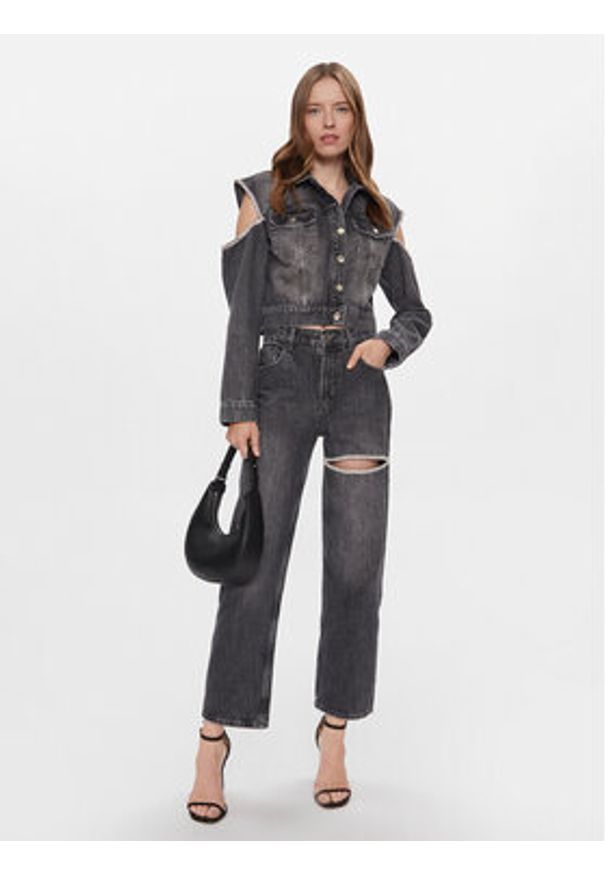 Liu Jo Kurtka jeansowa UA4117 D4891 Szary Regular Fit. Kolor: szary. Materiał: bawełna