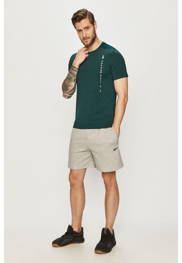 Reebok - Szorty. Okazja: na co dzień. Kolor: szary. Styl: casual