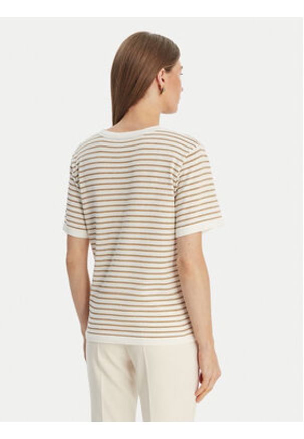 Luisa Spagnoli T-Shirt Cattolica 100402 Beżowy Regular Fit. Kolor: beżowy. Materiał: bawełna