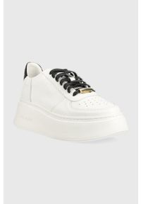 Charles Footwear sneakersy skórzane Zara.Sneaker kolor biały Zara. Nosek buta: okrągły. Zapięcie: sznurówki. Kolor: biały. Materiał: skóra. Obcas: na platformie #3