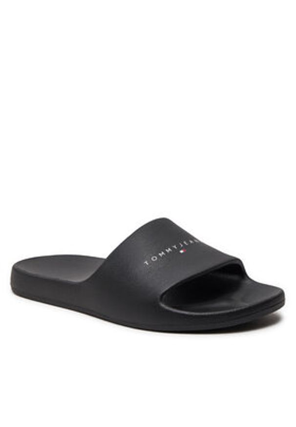 Tommy Jeans Klapki Tjw Printed Pu Pool Slide EN0EN02693 Czarny. Kolor: czarny. Materiał: syntetyk