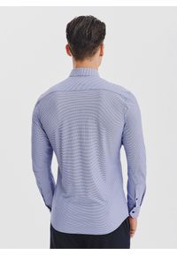 Pako Lorente - PAKO LORENTE – Granatowa dzianinowa koszula w pepitkę. Kolor: niebieski. Materiał: dzianina. Długość rękawa: długi rękaw. Długość: długie #10