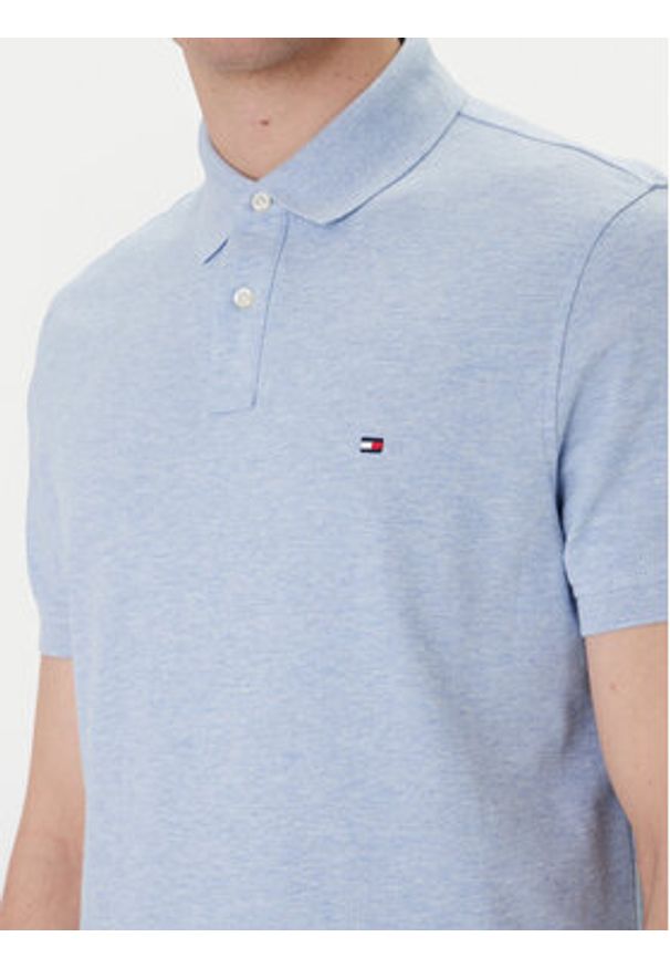 TOMMY HILFIGER - Tommy Hilfiger Polo 1985 MW0MW17770 Błękitny Regular Fit. Typ kołnierza: polo. Kolor: niebieski. Materiał: bawełna