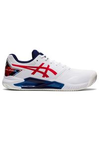 Buty tenisowe męskie Asics Gel Challenger 13 na mączkę. Kolor: wielokolorowy, biały, czerwony, niebieski. Sport: tenis #1