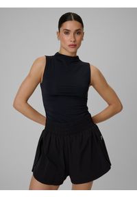 4f - 4F Top treningowy slim szybkoschnący damski - czarny S. Kolor: czarny. Materiał: włókno, materiał. Sport: fitness, joga i pilates #1