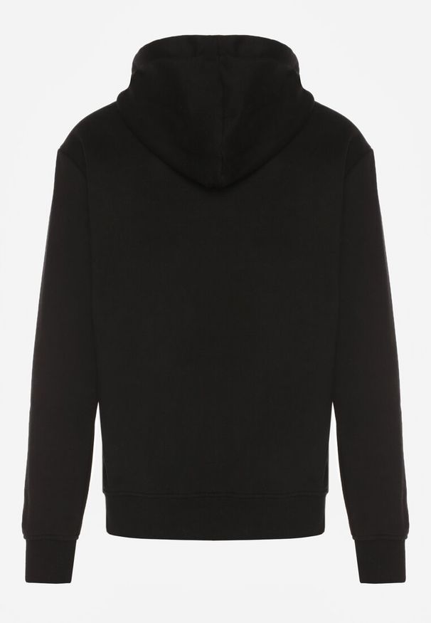 Born2be - Czarna Bluza z Bawełną Kapturem i Sznurkami Amatusa. Okazja: na co dzień, do domu. Typ kołnierza: kaptur. Kolor: czarny. Materiał: bawełna. Styl: casual, klasyczny