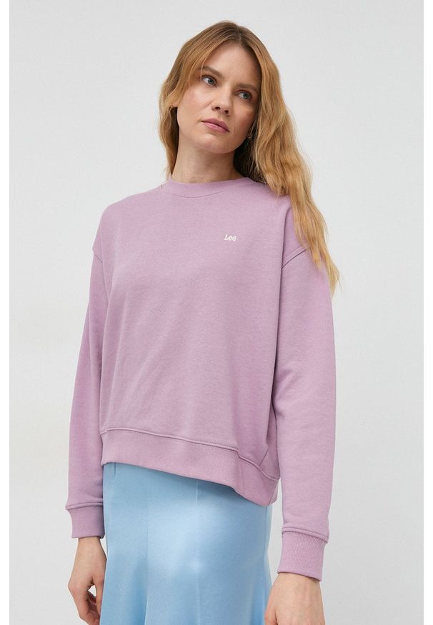 Lee bluza damska kolor fioletowy gładka. Kolor: fioletowy. Długość rękawa: długi rękaw. Długość: długie. Wzór: gładki