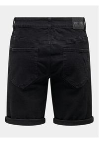Only & Sons Szorty jeansowe Ply 22029041 Czarny Regular Fit. Kolor: czarny. Materiał: bawełna