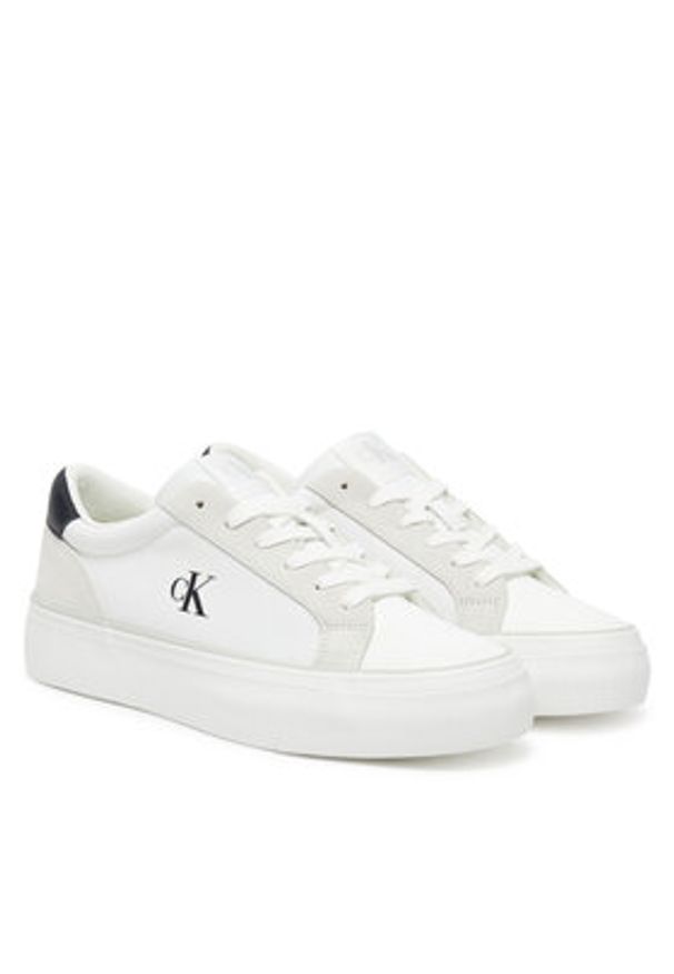 Calvin Klein Jeans Tenisówki Vulc Flatform Mg Nylon Mix YW0YW01896 Biały. Kolor: biały. Materiał: materiał