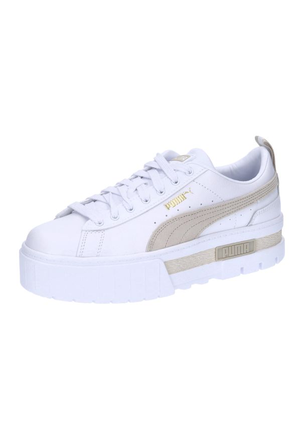 Buty Kobieta Puma Mayze Lth biały. Zapięcie: sznurówki. Kolor: beżowy, wielokolorowy, biały. Materiał: skóra, syntetyk, materiał. Szerokość cholewki: normalna. Sport: turystyka piesza