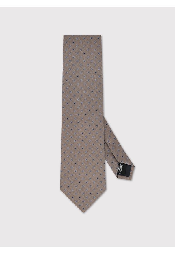 Pako Lorente - PAKO LORENTE – Beżowy krawat w mikrowzór. Kolor: beżowy. Materiał: poliester