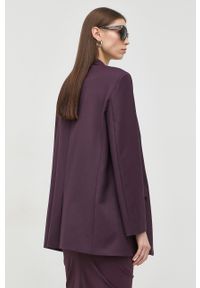 Patrizia Pepe marynarka kolor fioletowy jednorzędowa gładka. Okazja: na co dzień. Kolor: fioletowy. Materiał: materiał. Wzór: gładki. Styl: casual, klasyczny #4