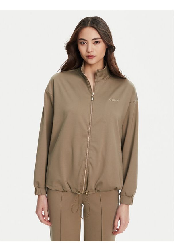 Guess Bluza V5YL09 KCX42 Brązowy Regular Fit. Kolor: brązowy. Materiał: syntetyk