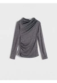 Reserved - Bluzka z metaliczną nicią - ciemnoszary. Kolor: szary. Materiał: dzianina, wiskoza #1