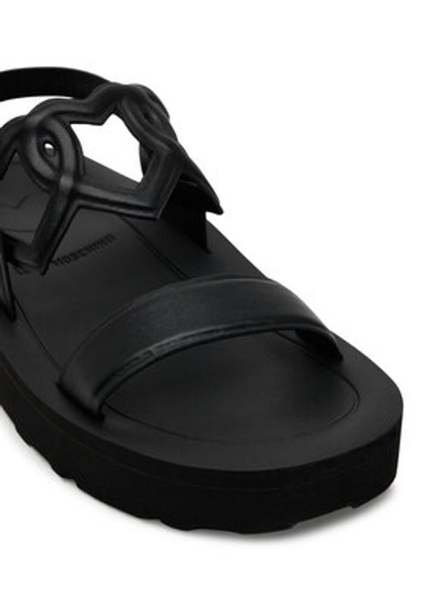 Love Moschino - LOVE MOSCHINO Sandały JA16054I1MIA0000 Czarny. Kolor: czarny. Materiał: skóra
