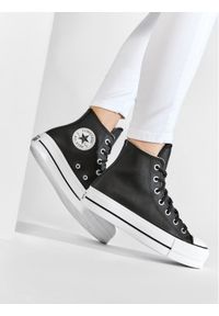 Converse Trampki Chuck Taylor All Star Lift Clean Hi 561675C Czarny. Kolor: czarny. Materiał: skóra #1