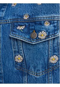 Desigual Kurtka jeansowa Flowers 24SWED21 Niebieski Regular Fit. Kolor: niebieski. Materiał: bawełna