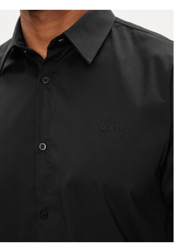 Guess Koszula Sunset M1YH20 W7ZK1 Czarny Slim Fit. Kolor: czarny. Materiał: bawełna