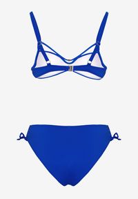 Renee - Niebieskie Bikini Majtki Figi z Regulacją i Biustonosz z Ozdobą Natrissa. Kolor: niebieski. Wzór: aplikacja #6