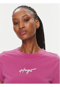 Hugo T-Shirt Classic 50508289 Różowy Regular Fit. Kolor: różowy. Materiał: bawełna #5