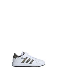 Adidas - Buty Grand Court 2.0 Kids. Zapięcie: pasek. Kolor: zielony, biały, wielokolorowy, beżowy. Materiał: materiał. Sport: turystyka piesza