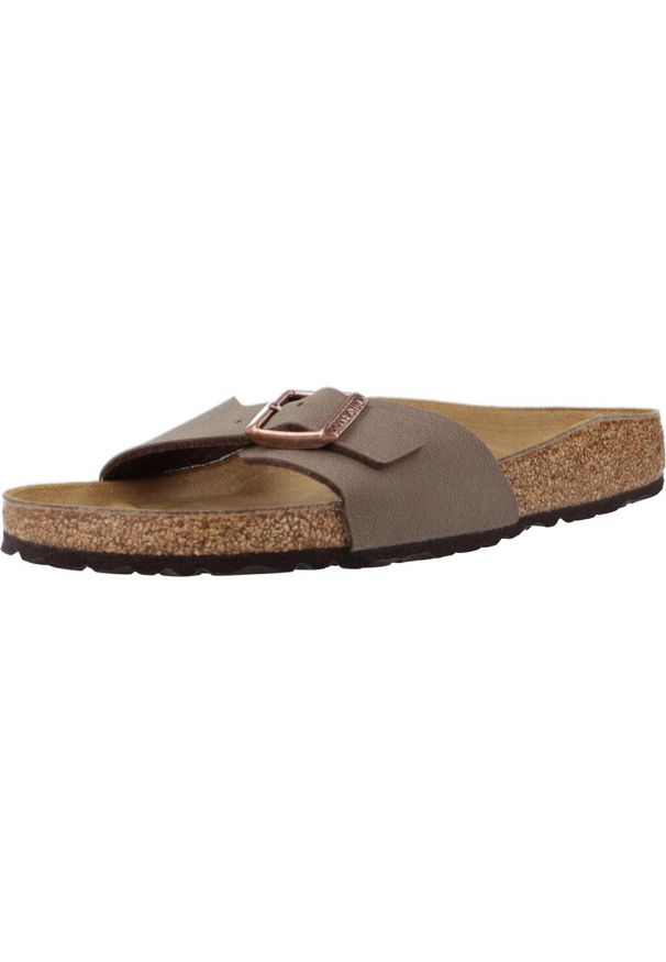 Klapki damskie Birkenstock 040093. Kolor: brązowy. Materiał: materiał, syntetyk, guma