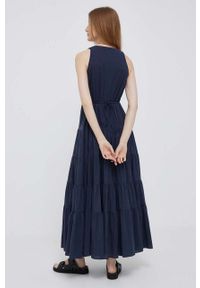 Pennyblack sukienka bawełniana kolor granatowy maxi rozkloszowana. Kolor: niebieski. Materiał: bawełna. Typ sukienki: rozkloszowane. Długość: maxi #6