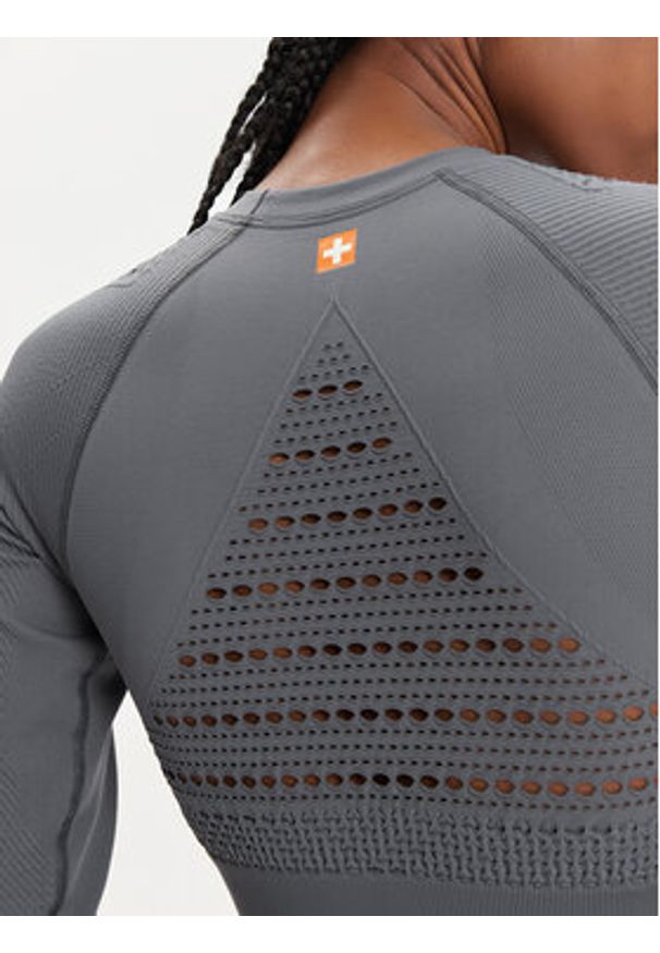 Brubeck Koszulka techniczna LC1002W Szary Slim Fit. Kolor: szary. Materiał: syntetyk