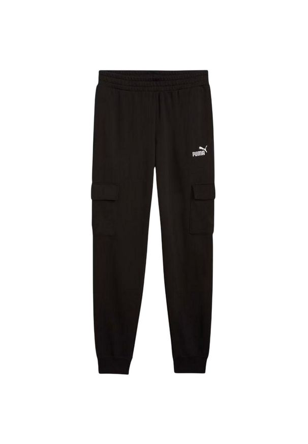 Puma - Spodnie Męskie Essentials Logo Cargo. Kolor: czarny. Materiał: dresówka