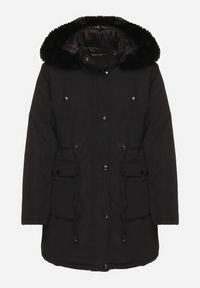 Born2be - Czarna Kurtka Dwustronna z Kapturem Parka z Pikowaną Podszewką Rinnelle. Okazja: do pracy. Typ kołnierza: kaptur. Kolekcja: plus size. Kolor: czarny. Materiał: jeans. Wzór: gładki. Sezon: jesień. Styl: elegancki