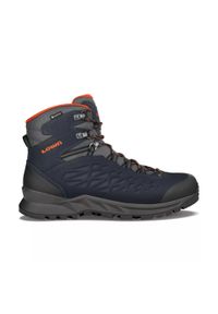 Buty trekkingowe męskie Lowa EXPLORER 2 GTX MID. Kolor: pomarańczowy, wielokolorowy, niebieski. Materiał: zamsz