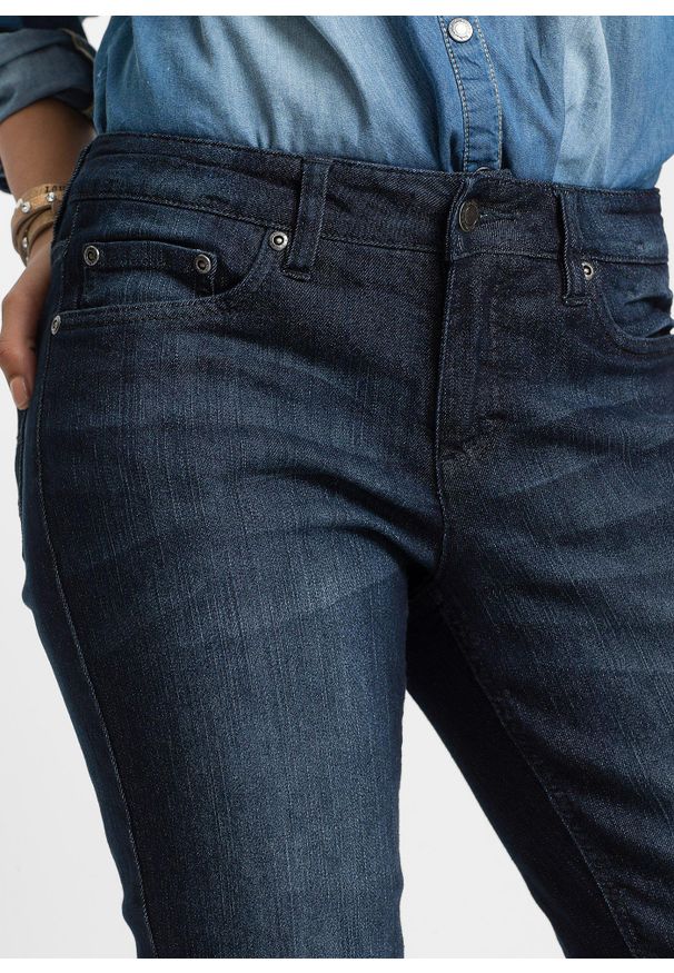 bonprix - Dżinsy Bootcut Mid Waist, ze stretchem. Kolor: niebieski