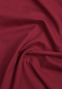 Born2be - Bordowa Gładka Koszulka T-shirt z Bawełny o Prostym Kroju Sarusa. Okazja: na co dzień, na randkę. Kolor: czerwony. Materiał: bawełna. Wzór: gładki. Styl: casual, klasyczny #2