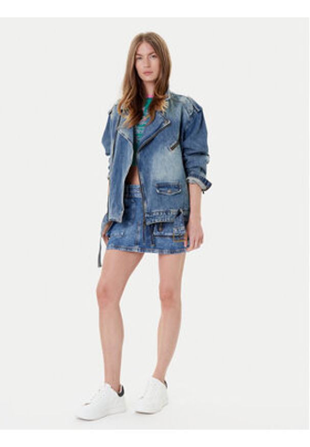 Guess Kurtka jeansowa W5YN70 D4XYZ Niebieski Regular Fit. Kolor: niebieski. Materiał: bawełna