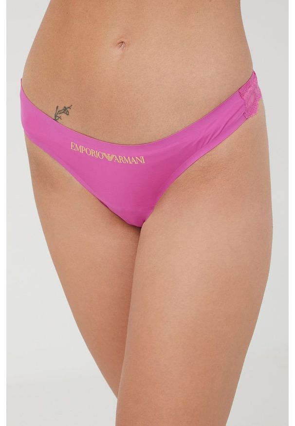 Emporio Armani Underwear stringi 164545.2R384 kolor fioletowy. Kolor: fioletowy