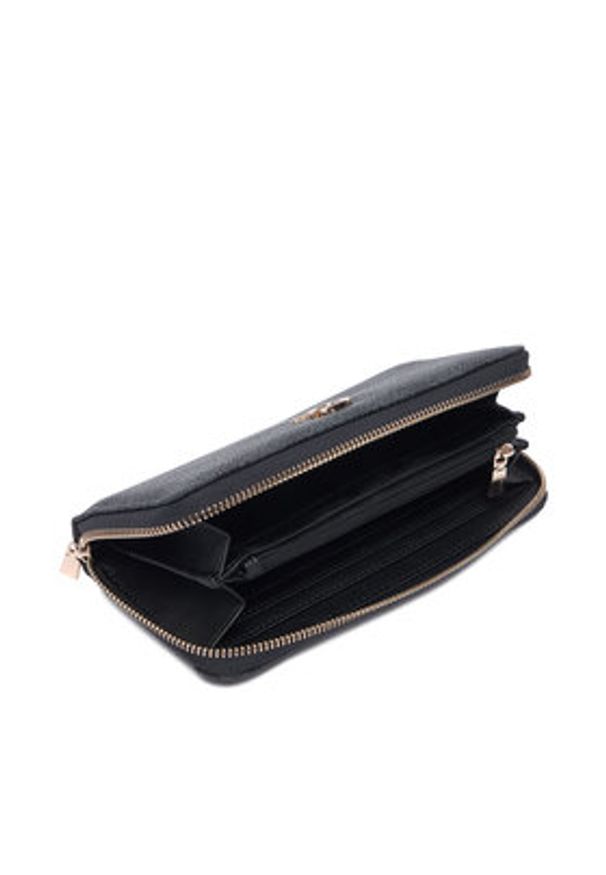 Guess Portfel Coleen Logo Slg SWSG97 56146 Czarny. Kolor: czarny. Materiał: skóra