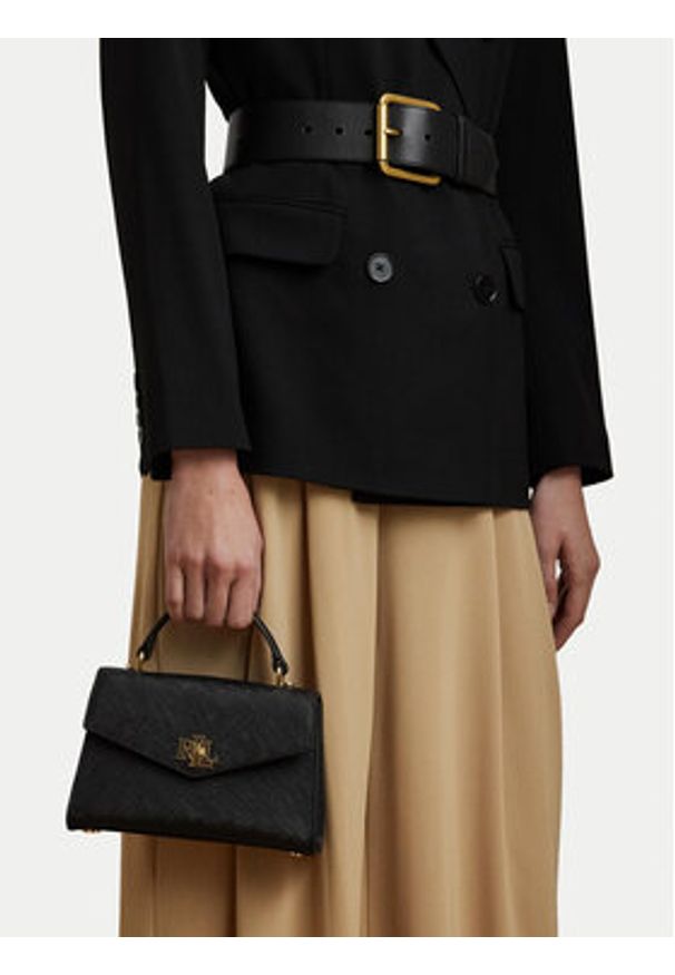 Lauren Ralph Lauren - LAUREN RALPH LAUREN Torebka 431966765008 Czarny. Kolor: czarny. Materiał: skórzane