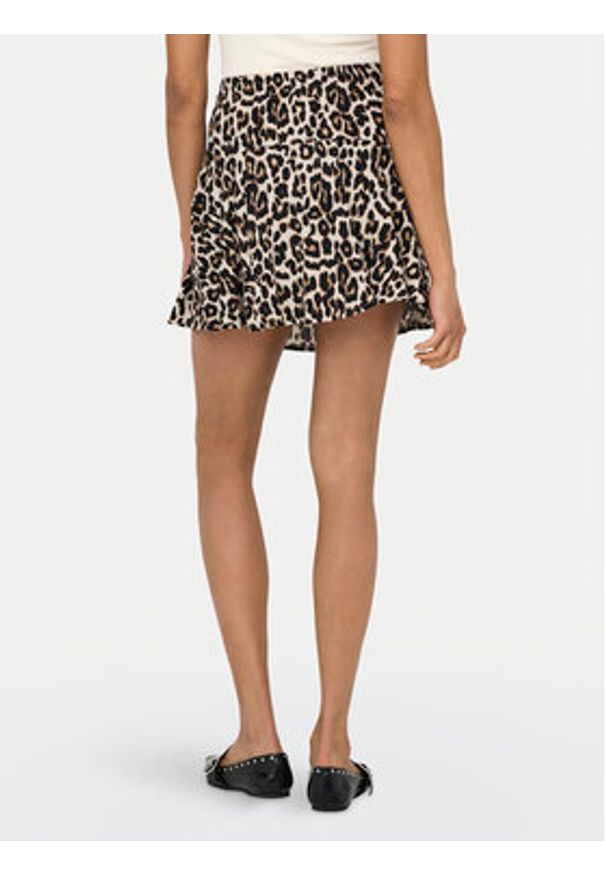 only - ONLY Spódnica mini 15322967 Brązowy Regular Fit. Kolor: brązowy. Materiał: wiskoza