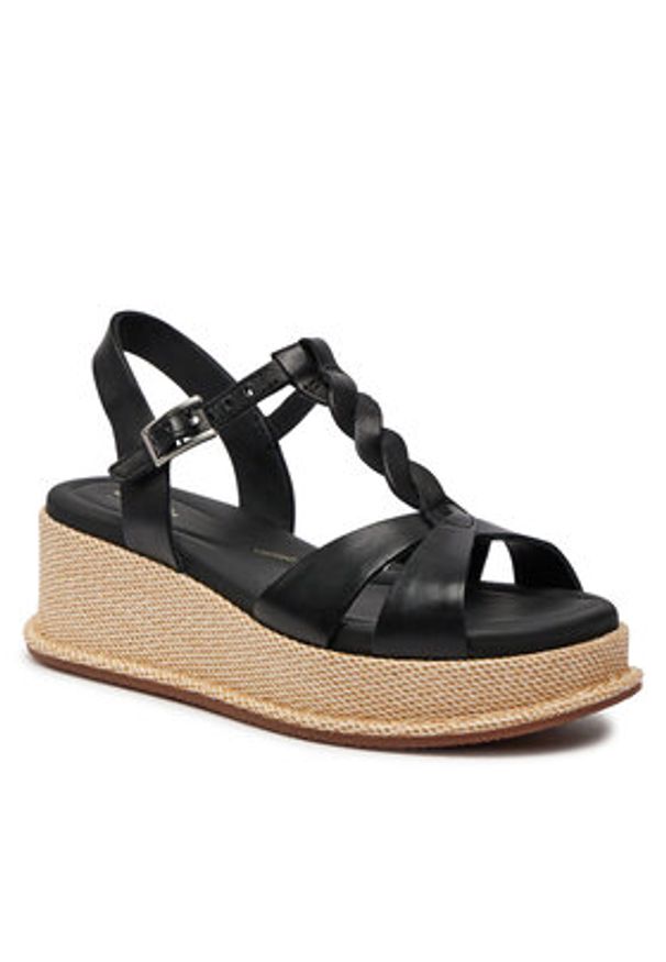 Clarks Sandały Kimmei Twist 26176391 Czarny. Kolor: czarny. Materiał: skóra