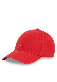 TOMMY HILFIGER - Tommy Hilfiger Czapka z daszkiem Essential Flag Soft Cap AW0AW17131 Czerwony. Kolor: czerwony. Materiał: bawełna, materiał