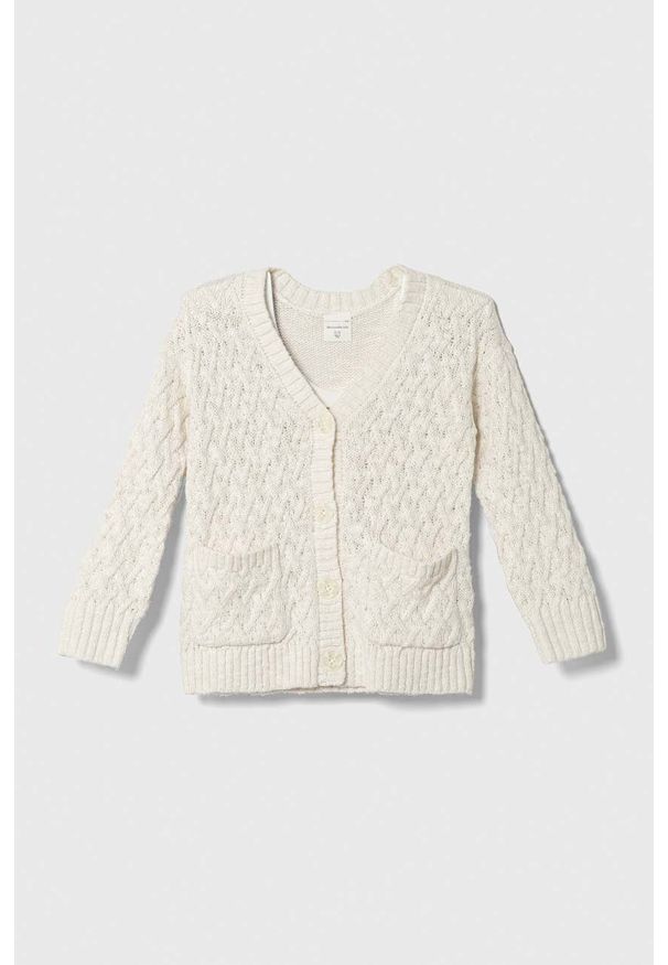 Abercrombie & Fitch kardigan dziecięcy kolor beżowy. Kolor: beżowy. Materiał: dzianina
