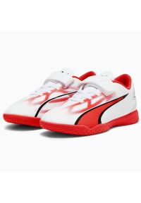 Buty piłkarskie Puma Ultra Play It V Jr 107538-01 białe. Zapięcie: rzepy. Kolor: biały. Materiał: guma, syntetyk. Sport: piłka nożna