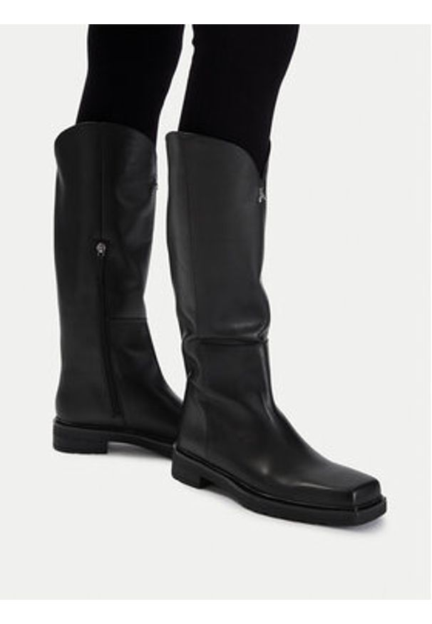 Patrizia Pepe Kozaki 8Y0096/L078-K103 Czarny. Kolor: czarny. Materiał: skóra