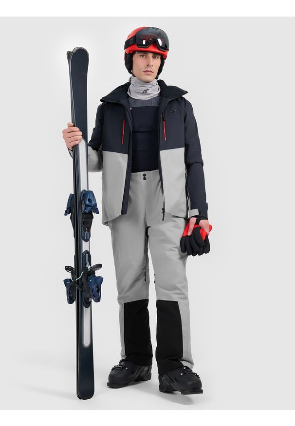 4f - 4F Kurtka narciarska membrana Dermizax 20000 z wypełnieniem Primaloft Black męska - czarna S. Typ kołnierza: kołnierzyk stójkowy. Kolor: czarny. Materiał: mesh. Sezon: zima. Styl: klasyczny