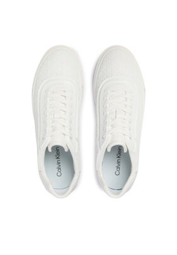 Calvin Klein Sneakersy Beasket Cup Oxf Lup Hf Aop Lth HM0HM02132 Biały. Kolor: biały. Materiał: skóra