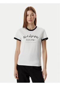 Karl Lagerfeld - KARL LAGERFELD T-Shirt B2W17021 Biały Slim Fit. Typ kołnierza: dekolt w karo. Kolor: biały. Materiał: bawełna #1